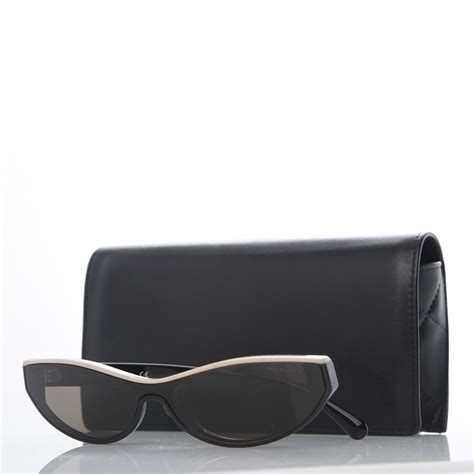 CHANEL Acetate Oval Sunglasses 5415 Black.